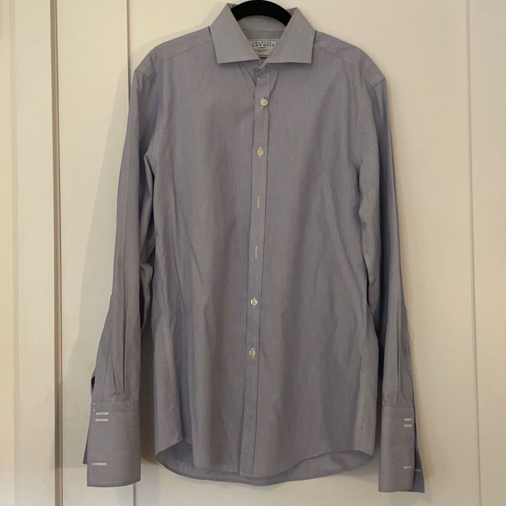 Charles Tyrwhitt Textured Light Blue Extra Slim